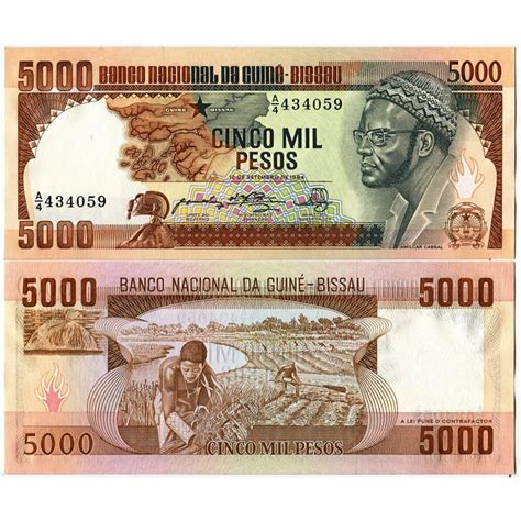 Banknote Guinea Bissau Pesos Amilcar Cabral P Unc Mynumi