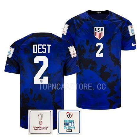 Sergino Dest Usmnt Fifa World Cup Blue Qatar Jersey