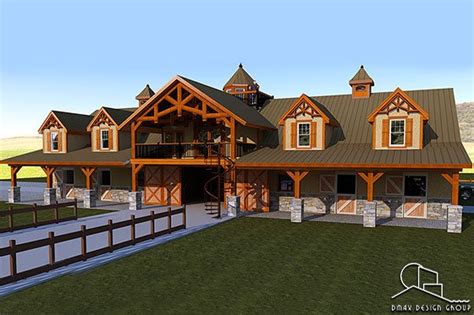 Horse Barn with Living Quarters Floor Plans | Dmax Design Group