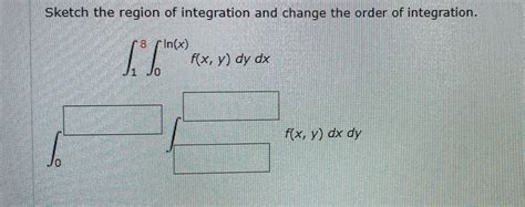 Solved Sketch The Region Of Integration And Change The Order Chegg