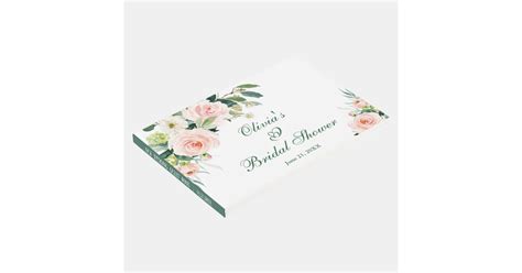 Elegant Blush Pink Flowers Floral Bridal Shower Guest Book Zazzle