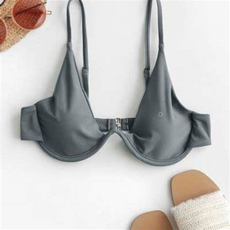 Zaful Swim Plunge Underwire Push Up Bikini Top Poshmark