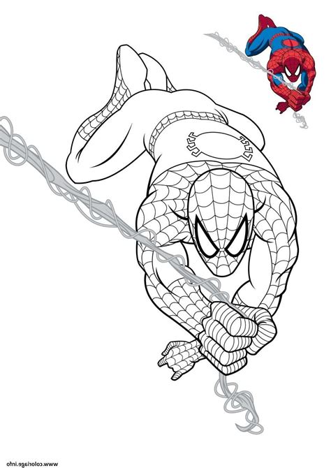 Spiderman A Dessiner Luxe Stock Coloriage Spiderman En Plein Action