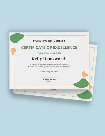 10 Academic Excellence Certificate Templates Free Downloads