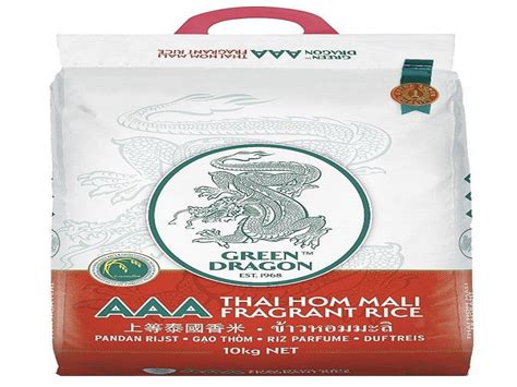 Green Dragon 10kg Thai Fragrant Jasmine Rice Makola UK