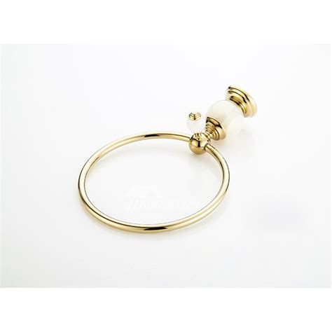 Best Polished Brass Round Shaped Gold Towel Ring Bathroom