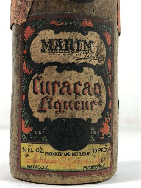 Antique Marin Curacao Liqueur Stone Like Mini Bottle | #2066629954