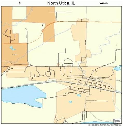 Large Street And Road Map Of North Utica Illinois Il