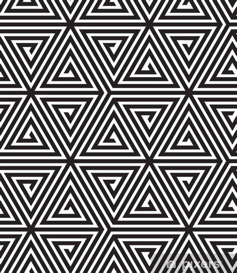 Sticker Triangles Black And White Abstract Seamless Geometric Pattern