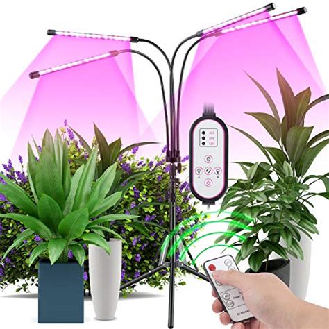 Plant Grow Light With Stand Stand Tripod Adjusted 11 63 In Four Head Full Spectrum Floor Plant