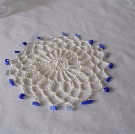 Vintage Style Crocheted Beaded Doily Jug Cover Folksy