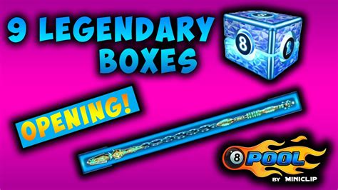 Ball Pool Legendary Boxes Opening Kraken Legendary Cue Youtube