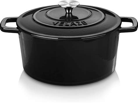 Velaze 6 Qt Enameled Cast Iron Dutch Oven Dual Handles Dutch Oven Pot With Lidheavy Duty Non