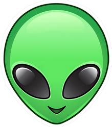 Green Alien Face Emoji Sticker