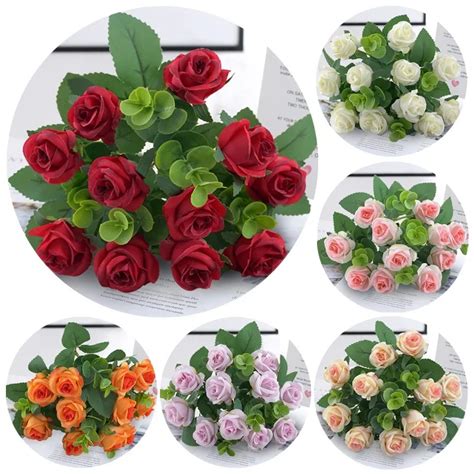 K Pfe K Nstliche Eukalyptus Seide Rose Blumen F R Hochzeit