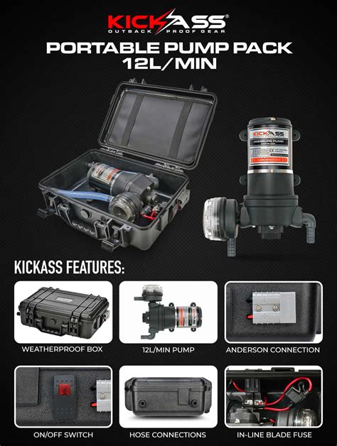 Kickass 12v Portable Water Pump Pack 12lmin Kickass Products Usa