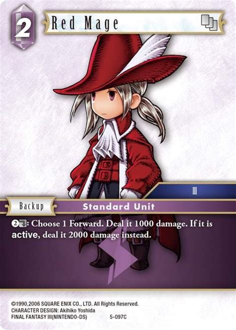 Red Mage Luneth Opus V Final Fantasy Tcg