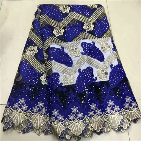 Latest French Nigerian Lace Fabric High Quality Stones African Laces