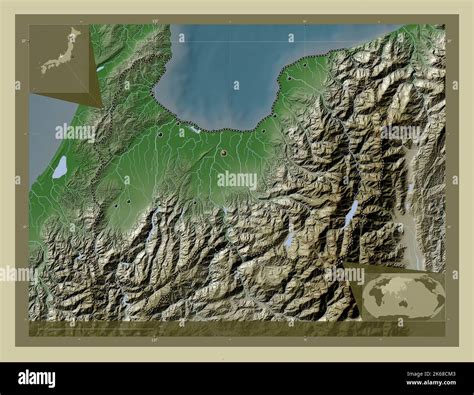 Toyama Prefecture Of Japan Elevation Map Colored In Wiki Style With