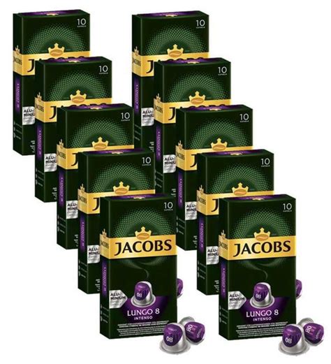 Jacobs Lungo Intenso 8 Kapsül Kahve 10 x 10 Paket 100 Adet Nespresso