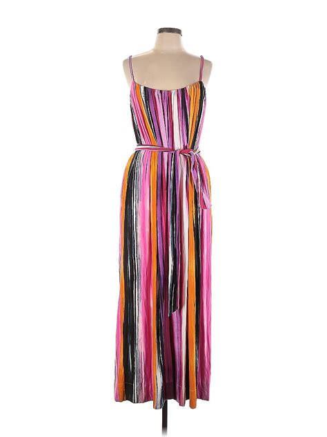 Calvin Klein Stripes Multi Color Pink Casual Dress Size 10 72 Off