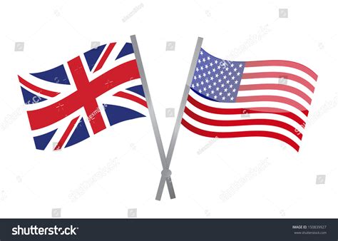 Uk Usa Flags Join Together Illustration Stock Illustration 150839927 ...