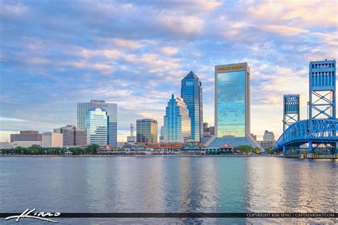 Beautiful Tall Buildings Riverwalk St Johns River Jacksonville Florida