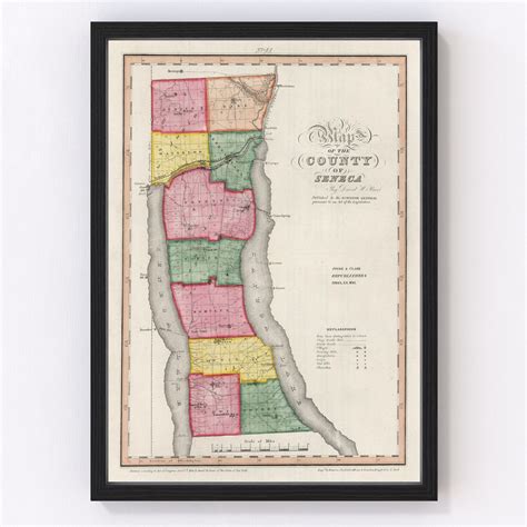 Vintage Map Of Seneca County New York 1840 By Teds Vintage Art