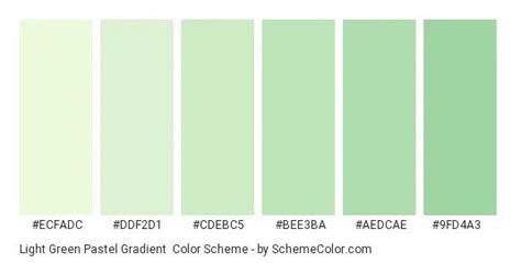 The Color Chart For Pastel Green Monochrome