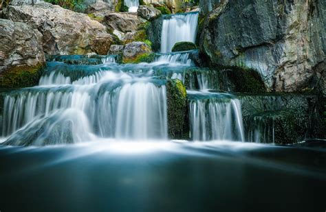 Long exposure shot of a waterfall in the ‘Kyoto Garden’ in Holland Park ...