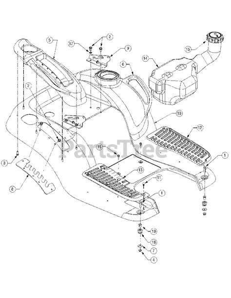 Cub Cadet Gt 1554 14ak13bk756 Cub Cadet 54 Garden Tractor Fender And Fuel Tank Parts Lookup