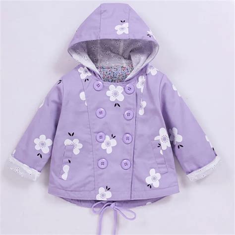 2018 New Spring Autumn Fashion Baby Girls Casual Hooded Outerwear Coat