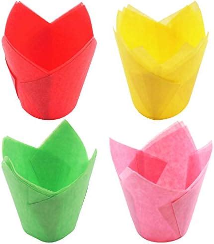 Muffin Cases Pieces Tulip Baking Paper Cups Baking Cases Cupcake