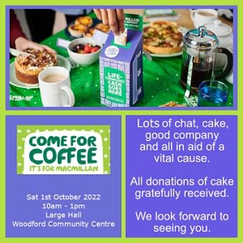 Macmillan Coffee Morning At Woodford Community Centre On Saturday St