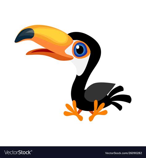 Cartoon Toco Toucan Ramphastos Also Known Vector Image