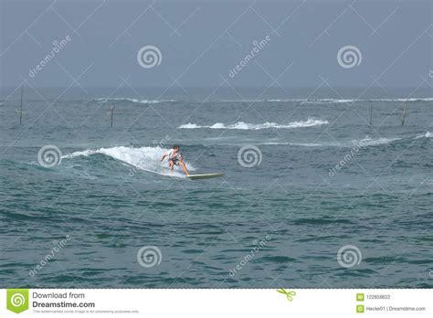 Surfing The Waves Of Koggala Beach In Sri Lanka Editorial Photography