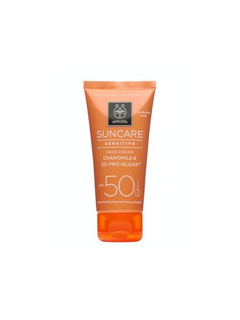 Apivita Suncare Creme Rosto Sensitive Spf Ml Farm Cia Virtual