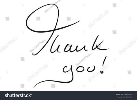 Thank You Handwritten Black On White Stock Illustration 2247708543