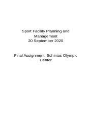 Final Sport Facility Management Docx Sport Facility Planning And