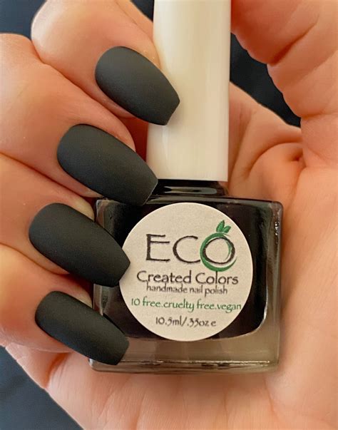 Matte Black Nail Polish Black Polish Matte Cream Nail Polish | Etsy