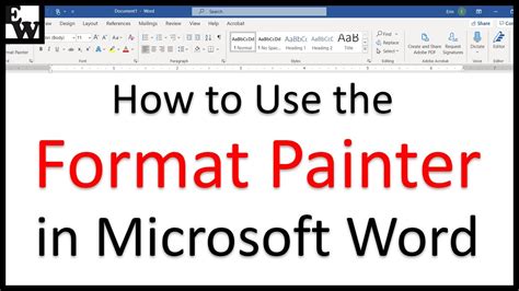 How To Use The Format Painter In Microsoft Word Pc Mac Youtube