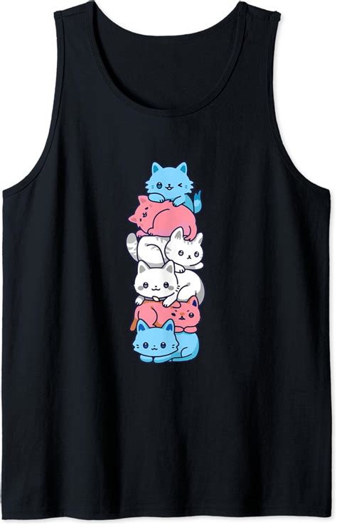 Transgender Pride Cat Lgbt Trans Flag Cute Cats Pile Ts Tank Top Clothing