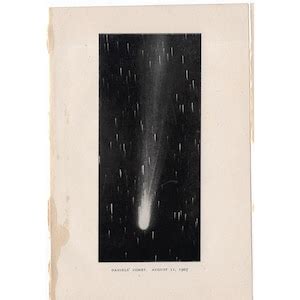 C 1909 COMET PRINT Original Antique Astronomy Print Daniels Comet