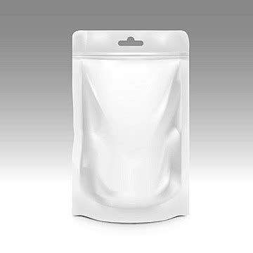 Blank White Pouch With Ziplock Enclosure Perfect For Carrying Sauces