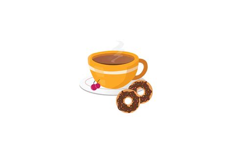 Illustration Of Delicious Coffee Cup And Donuts 23014861 Vector Art At