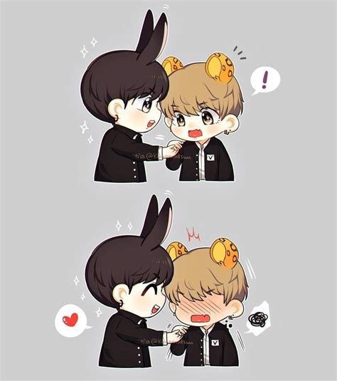 TAEKOOK FANARTS RUN Ep 41 Fanart Bts Fanart Bts Chibi