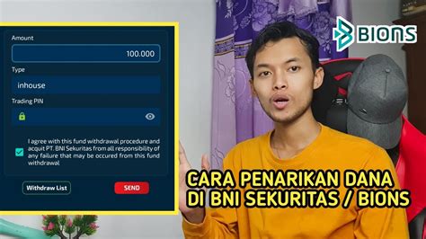 Cara Penarikan Dana Di Bni Sekuritas Bions Youtube