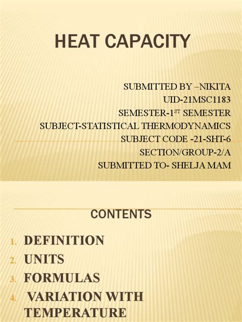 Heat Capacity | PDF