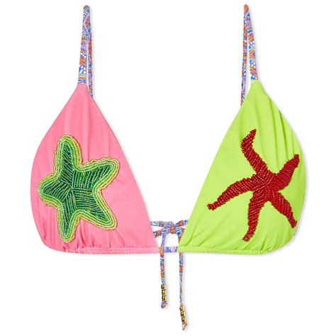 It S Now Cool String Bead Bikini Top In Green Lyst