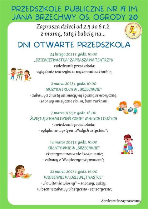 Dni Otwarte W Brzechwie Przedszkole Publiczne Nr Im Jana Brzechwy